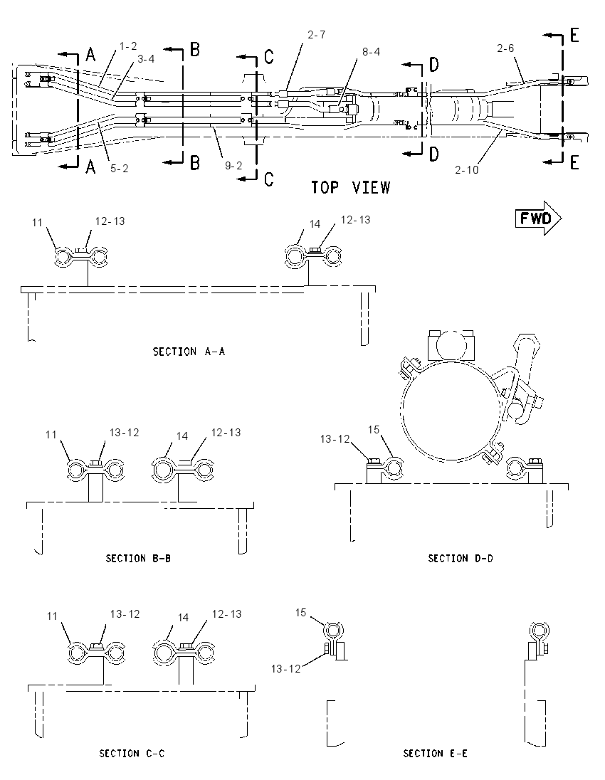 Трубопроводы стрелы 1991786 CAT
