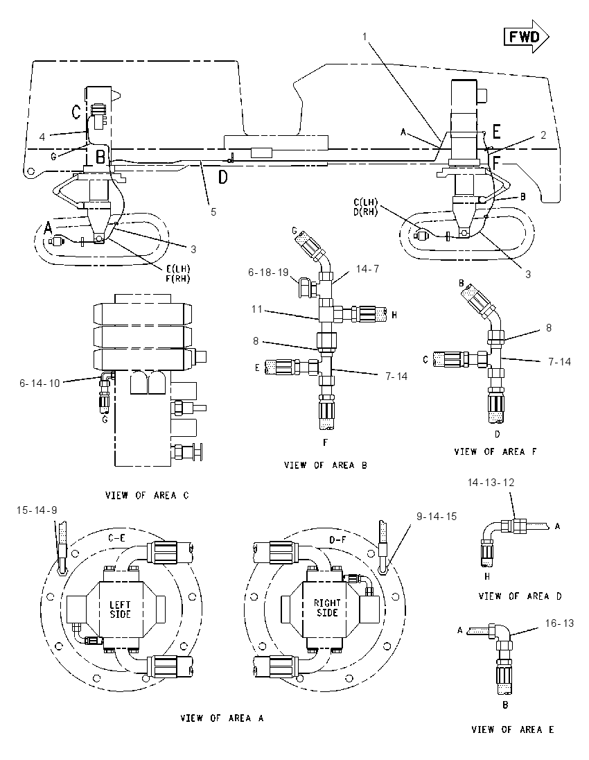 Трубопроводы рабочего тормоза 1G7802 CAT