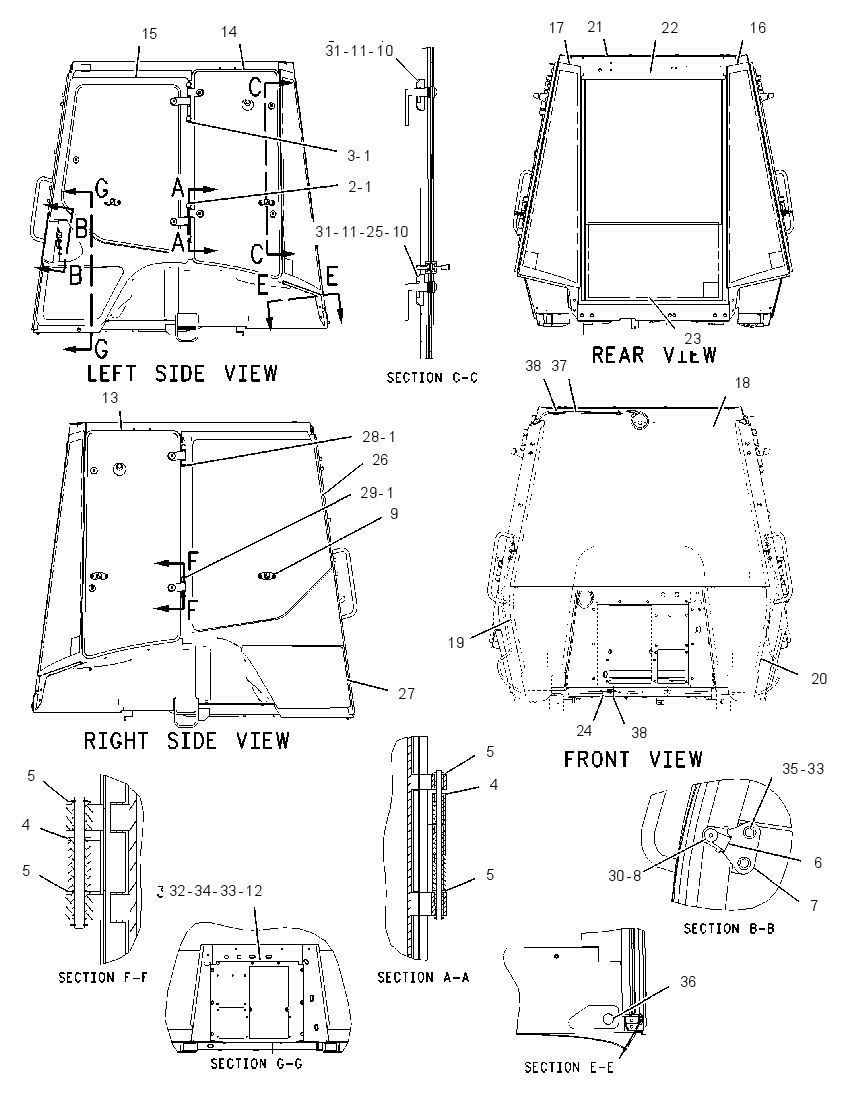 Кабина закрытая с ROPS 1641075 CAT