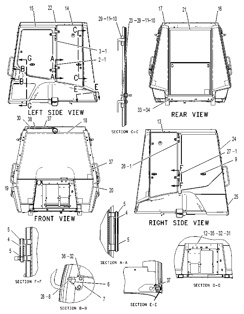 Кабина закрытая с ROPS 1641125 CAT