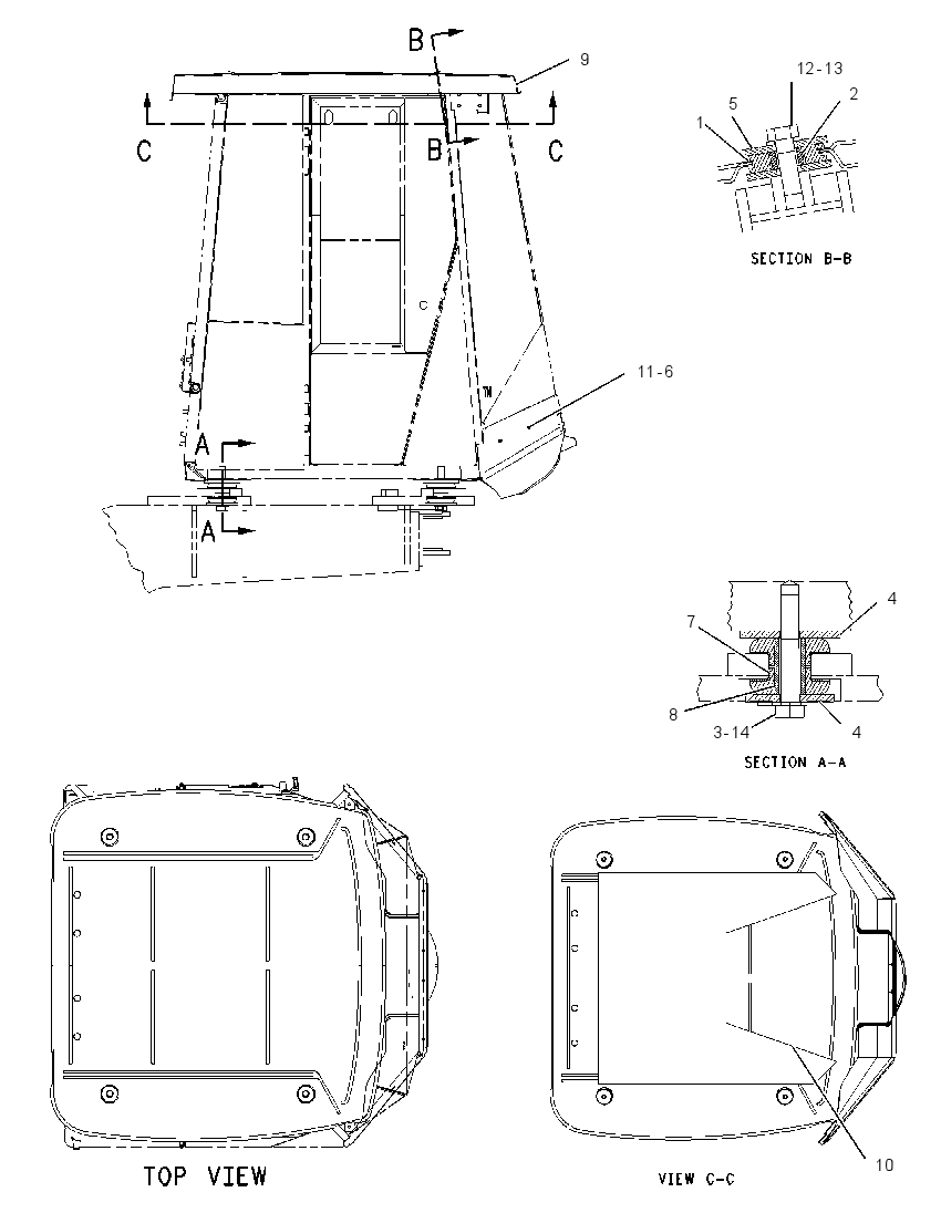 Крепление кабины 1732117 CAT