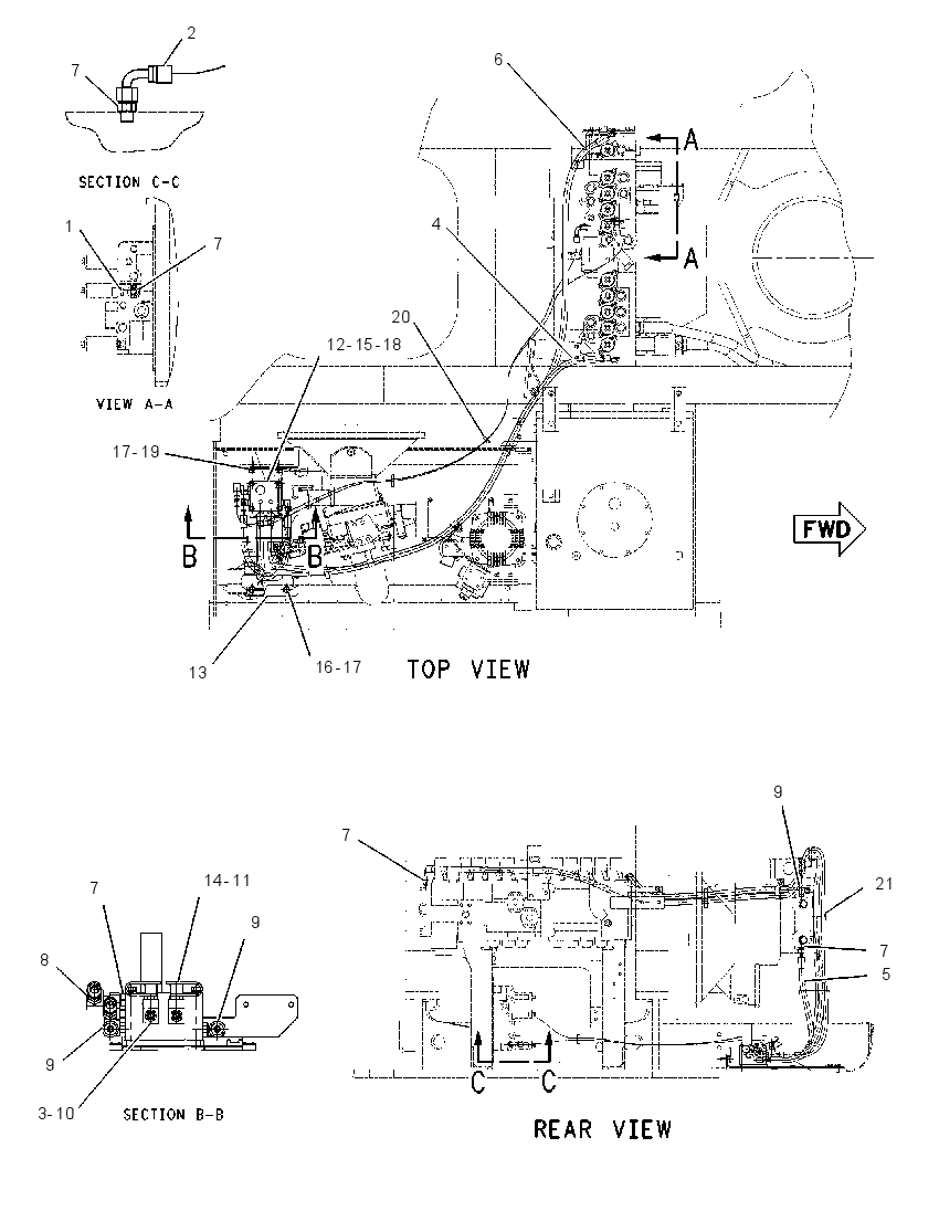 Трубопроводы управляющие 1926868 CAT