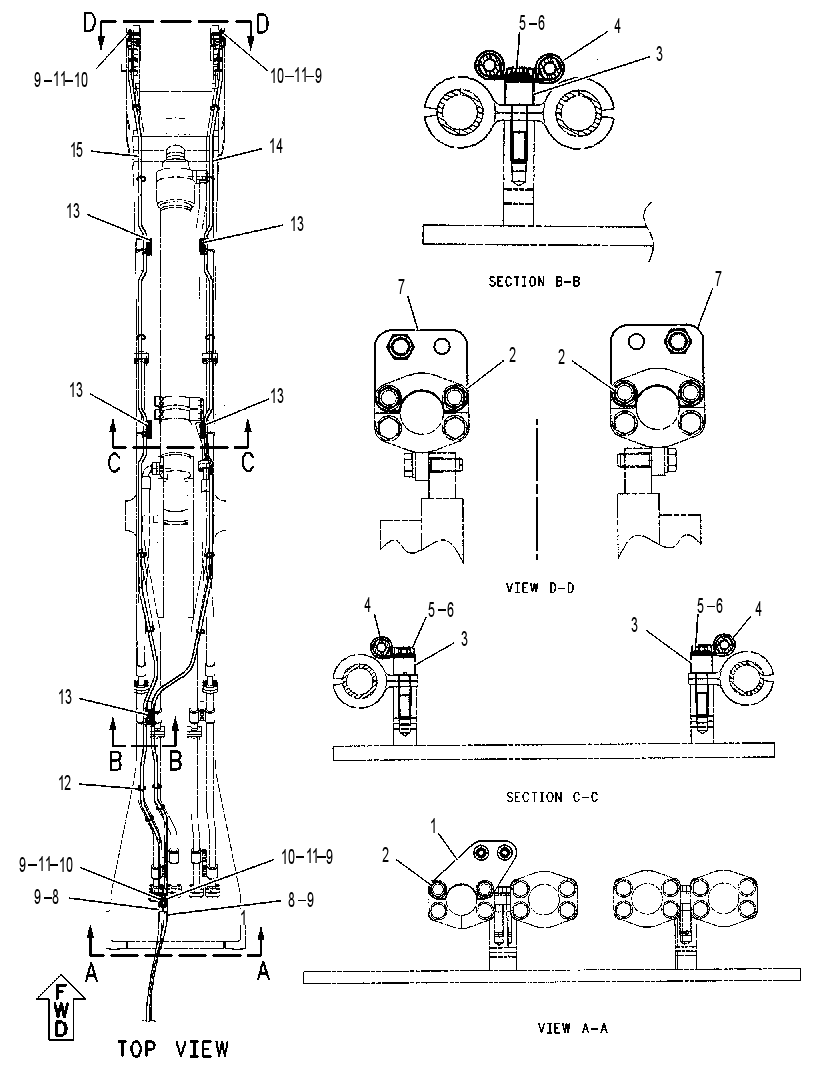 Трубопроводы стрелы 1953598 CAT