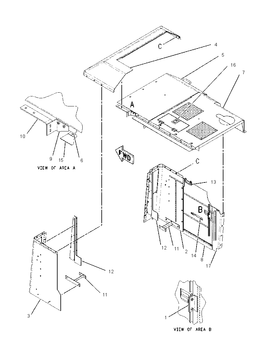 HOOD GP-TRACTOR 1568305 CAT