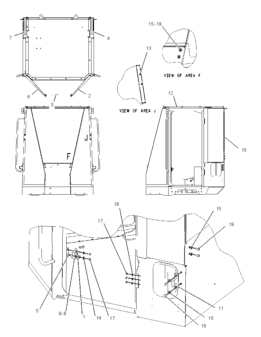 Кабина закрытая с ROPS 1749755 CAT