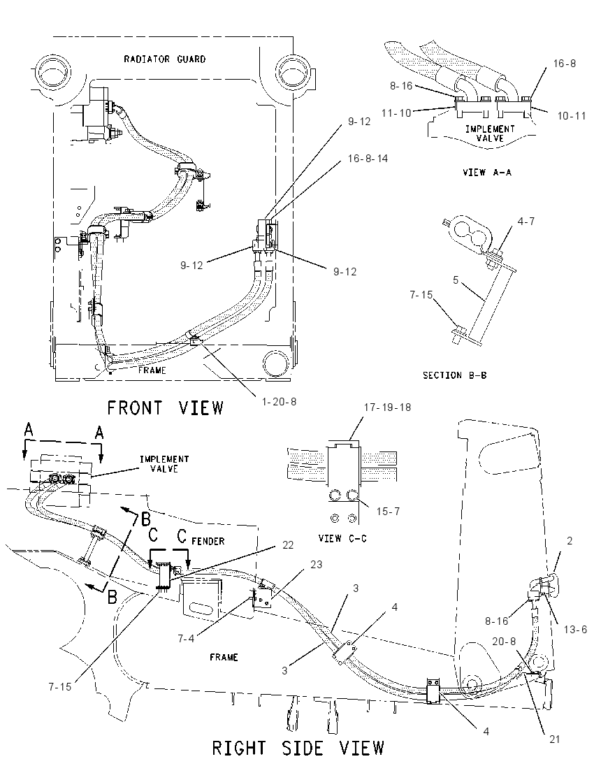 TILT CYLINDER LINES 1126286 CAT