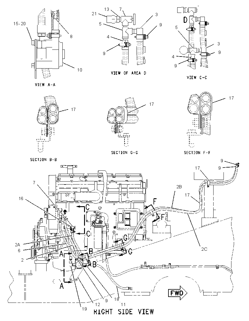 LINES GP-FUEL HEATER 1591539 CAT