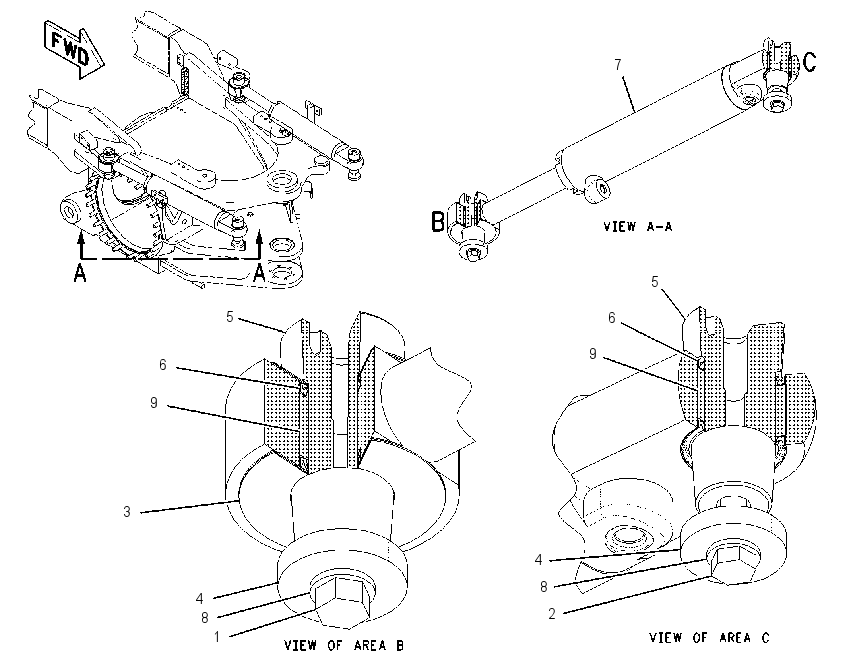 CYLINDER & MTG GP-ARTICULATION 1800054 CAT