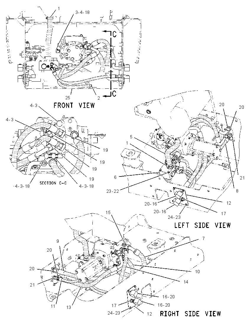 Трубопроводы гидростатические 1995345 CAT