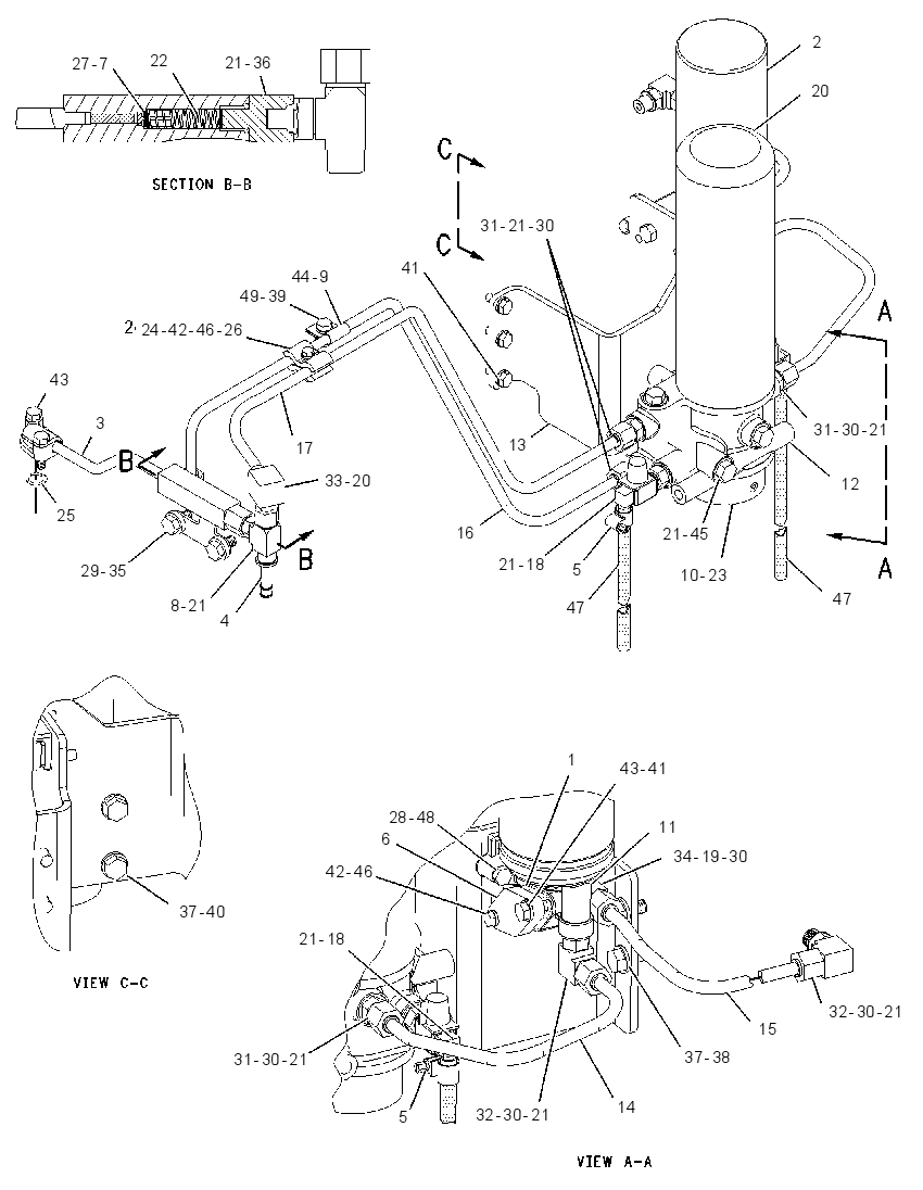 Трубопроводы топливного фильтра 1808016 CAT