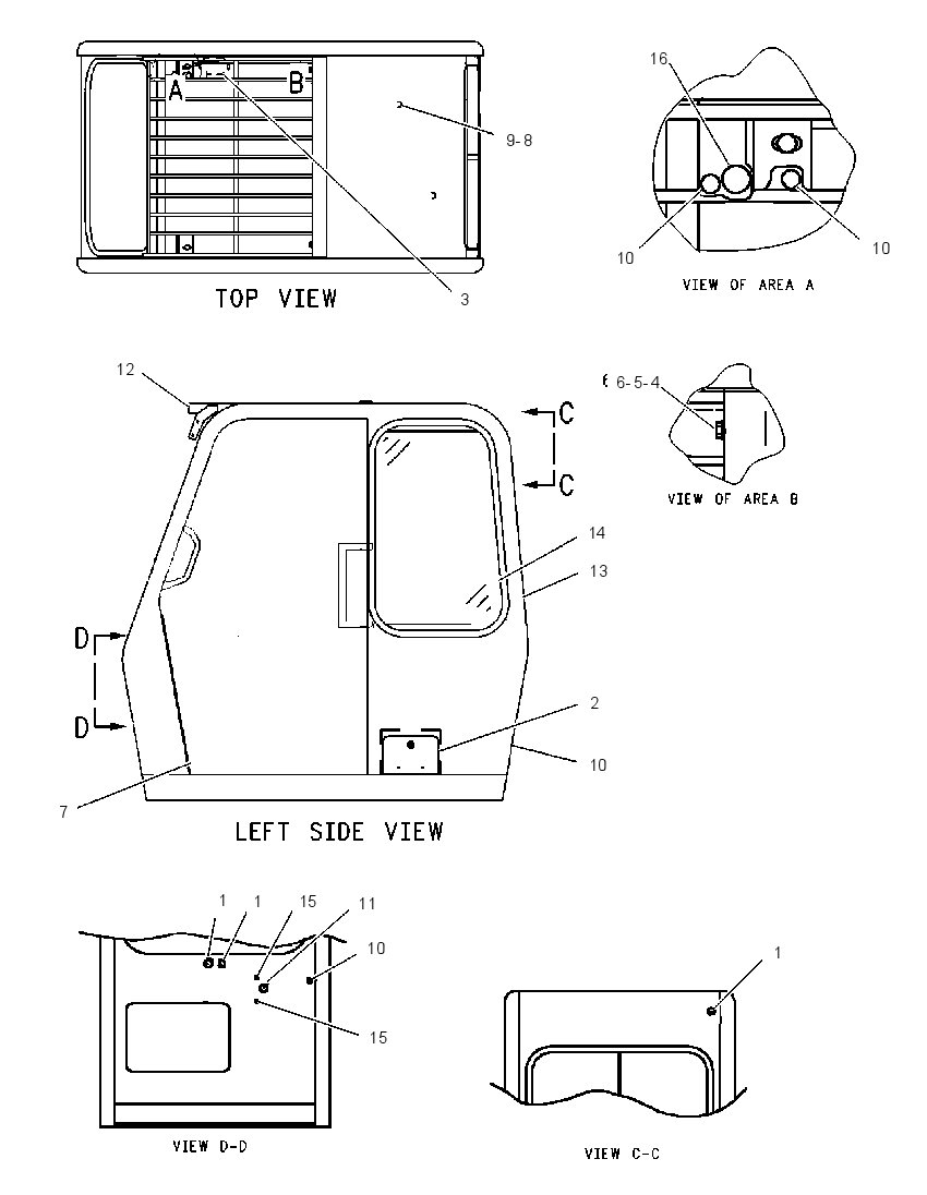 Кабина закрытая с ROPS 1666097 CAT