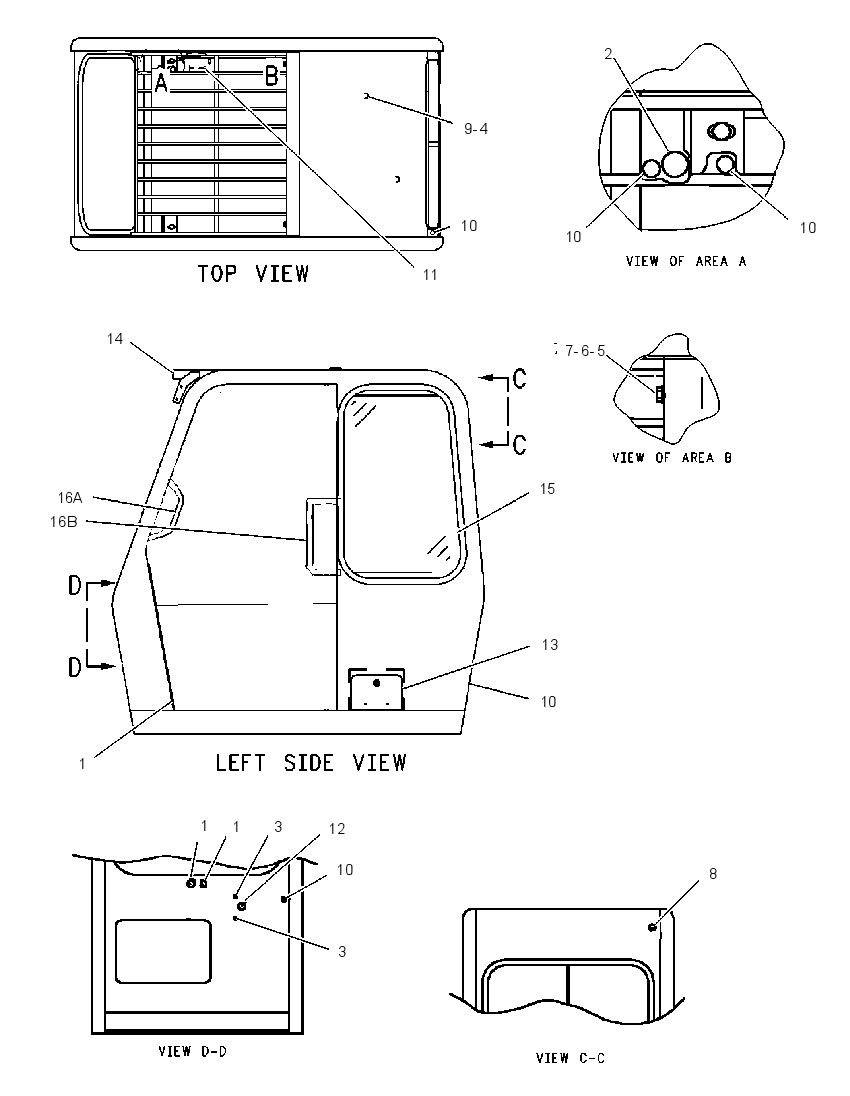 Кабина закрытая с ROPS 1666096 CAT