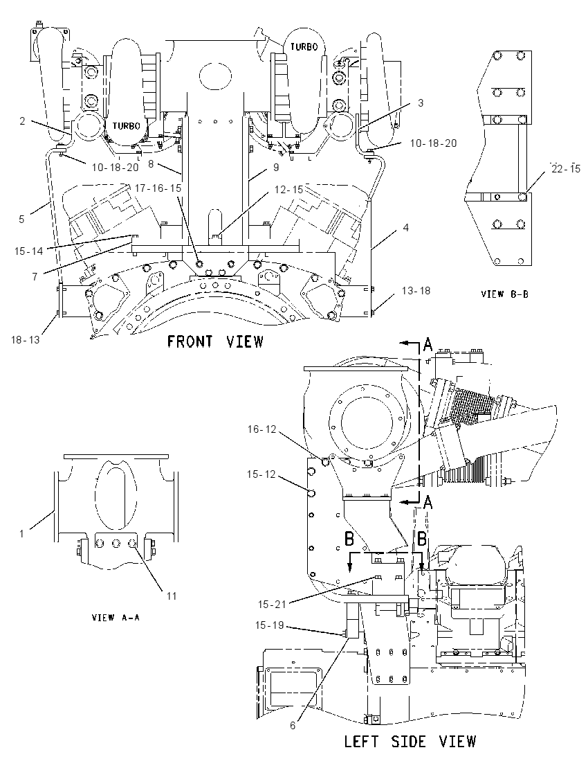SUPPORT GP-TURBOCHARGER 1636358 CAT