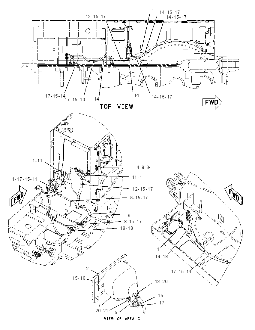 Проводка шасси 1657965 CAT