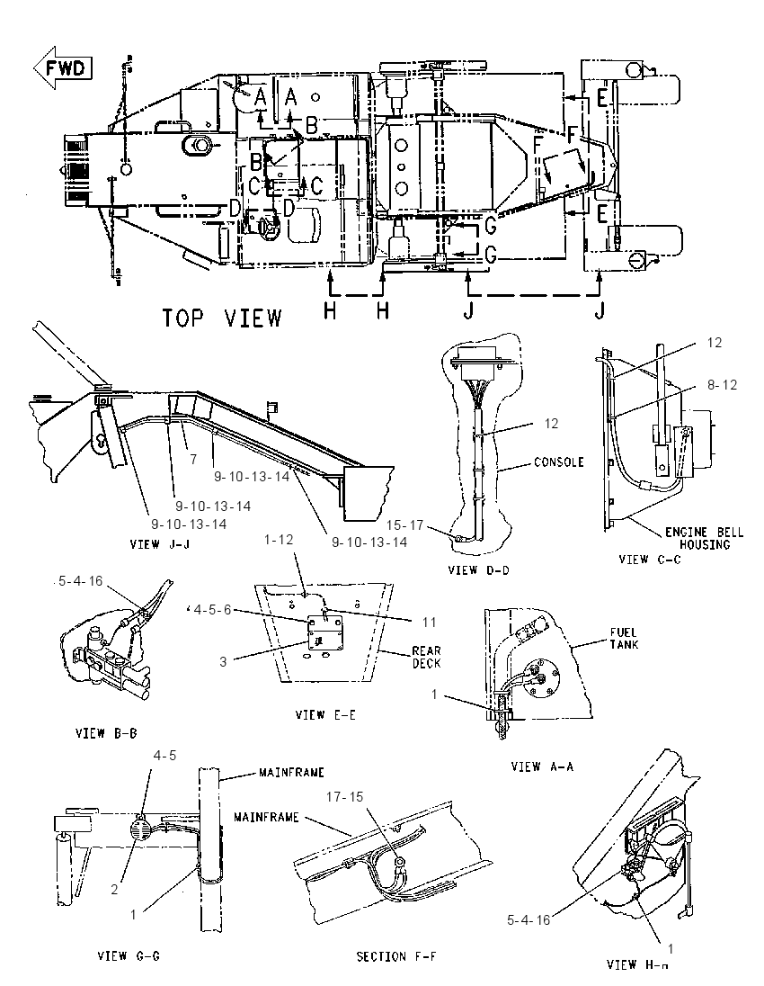 Проводка задняя 1259070 CAT