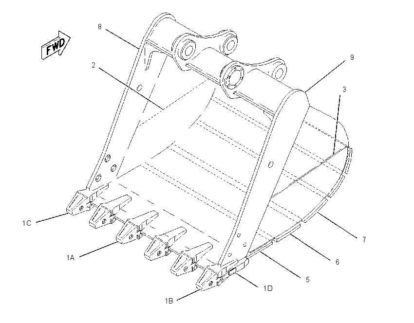 BUCKET AS-MASS EXCAVATION 1276802 CAT