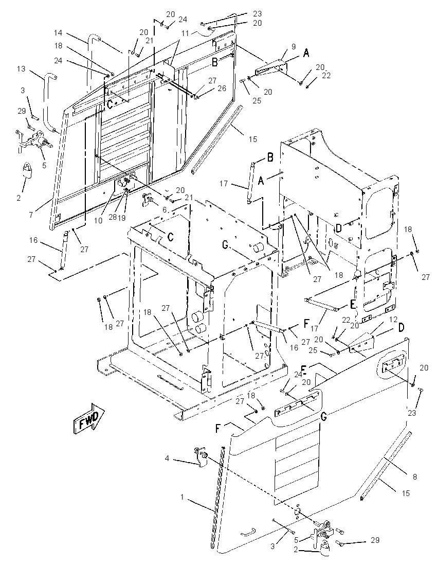 DOOR GP-HOOD 1280160 CAT