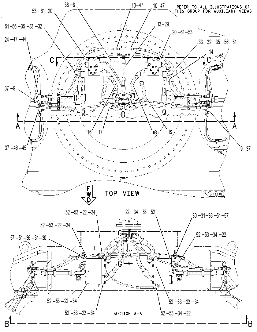 Трубопроводы мотора хода 1629572 CAT