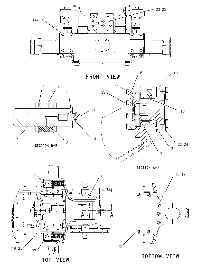 SUPPORT GP-FRONT AXLE 1431242 CAT