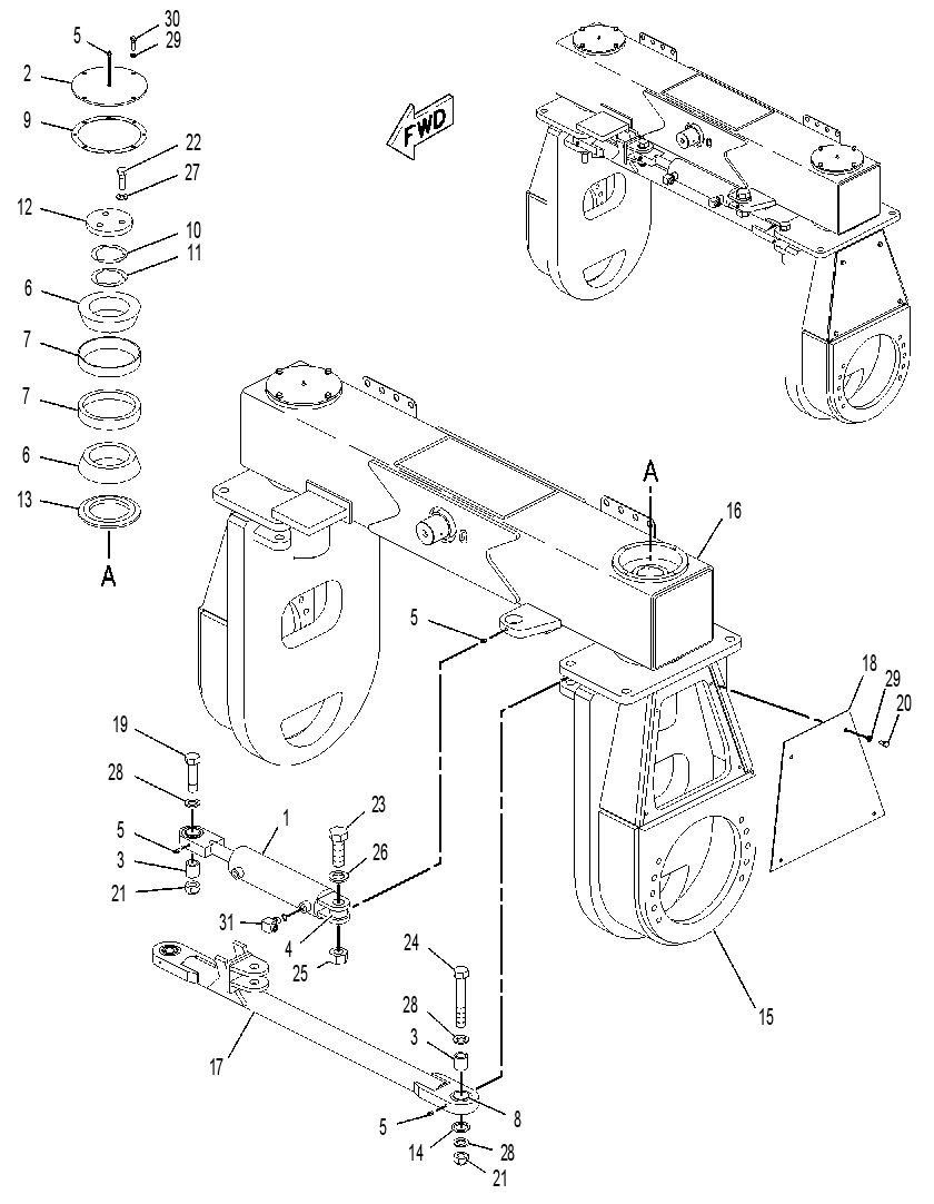 BAR GP-OSCILLATING & STEERING 2141613 CAT
