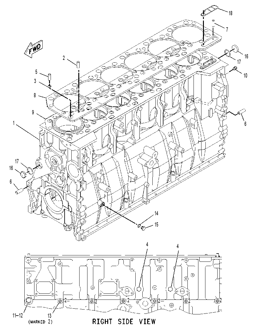 Блок цилиндров 2097318 CAT