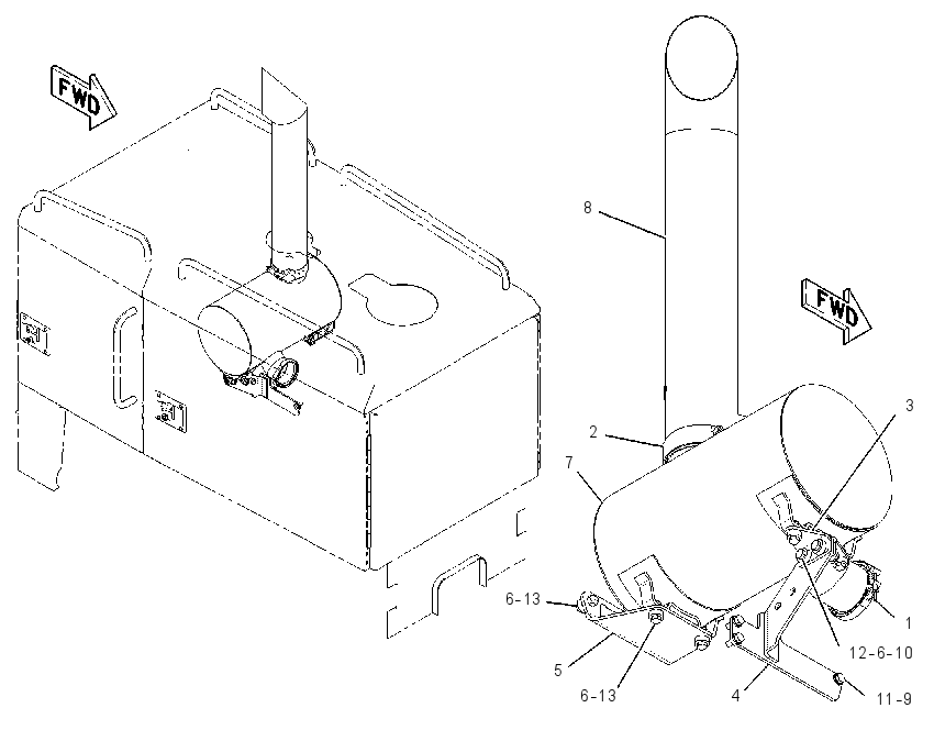 MUFFLER & MOUNTING GP 1612335 CAT