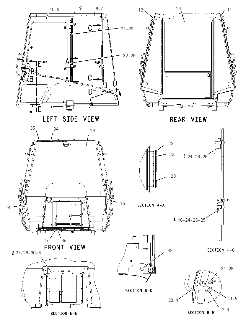 Кабина закрытая с ROPS 1641100 CAT
