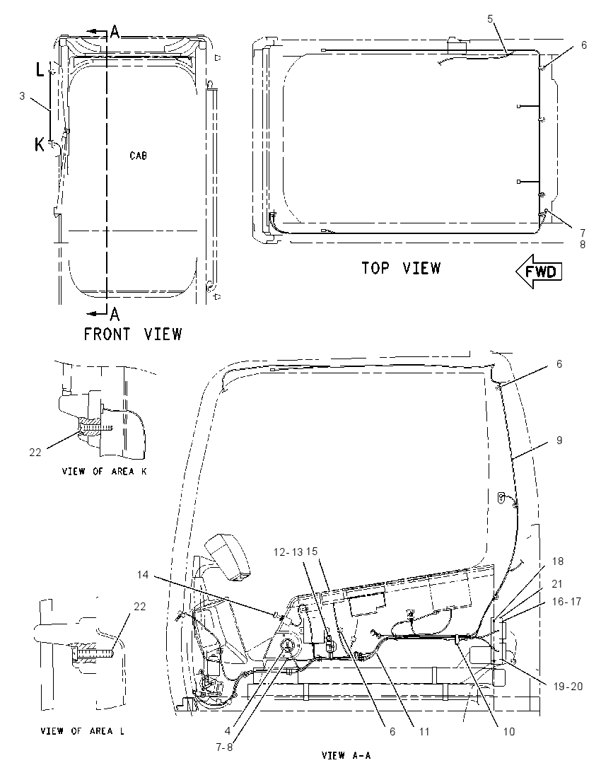 Проводка кабины 1864541 CAT