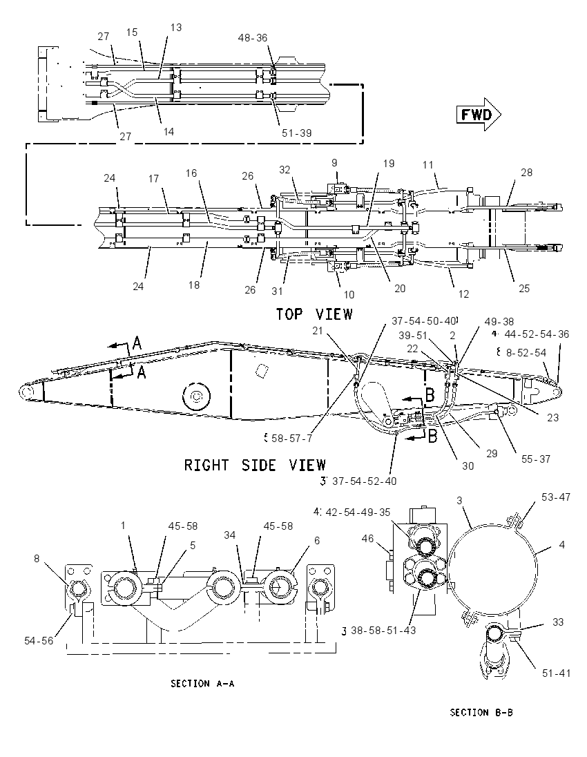 Трубопроводы стрелы 1957015 CAT