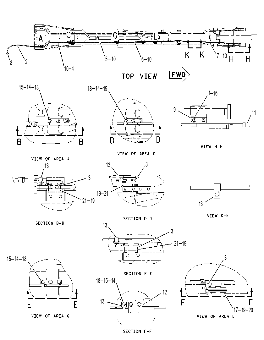 Трубопроводы стрелы 1887258 CAT
