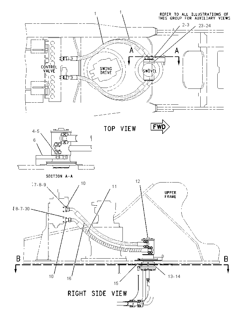 Трубопроводы мотора хода 1997690 CAT