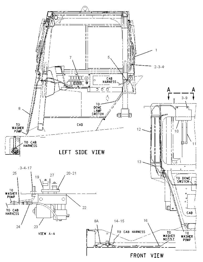 Стеклоочиститель с омывателем 2T3812 CAT