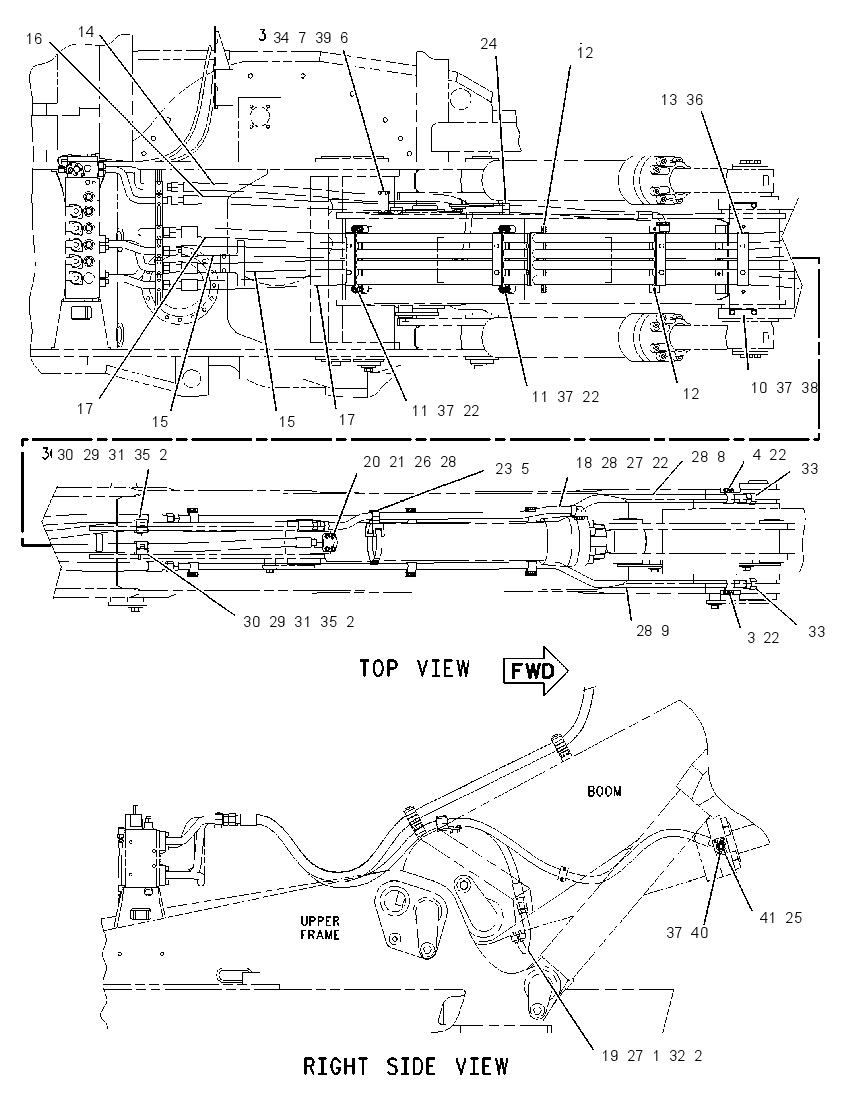 Трубопроводы стрелы 1853394 CAT