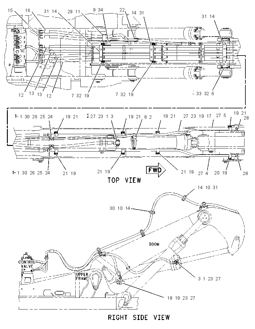 Трубопроводы стрелы 1853392 CAT