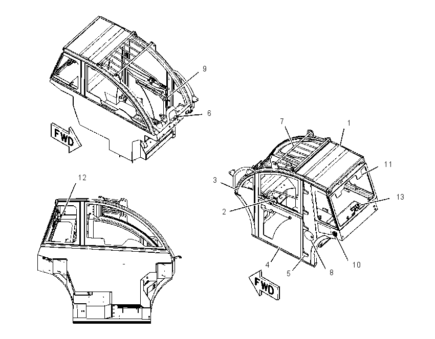 Кабина закрытая с ROPS 2117289 CAT