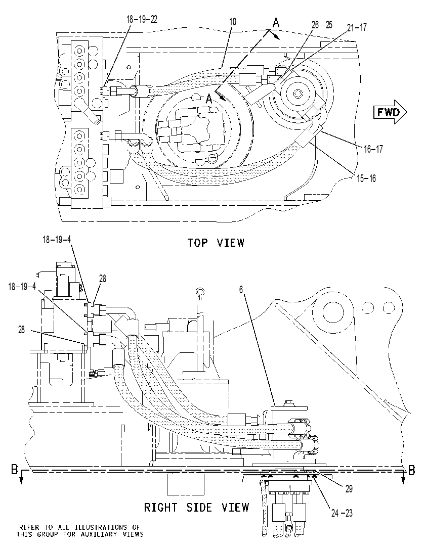Трубопроводы мотора хода 1991663 CAT