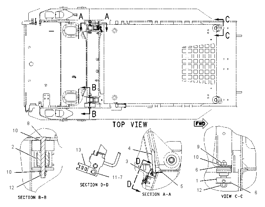 Крепление ROPS 1429354 CAT