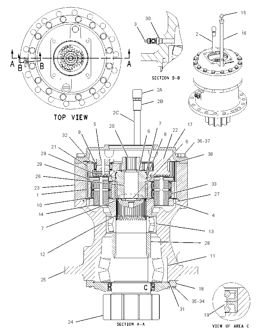 Механизм поворота 1912693 CAT