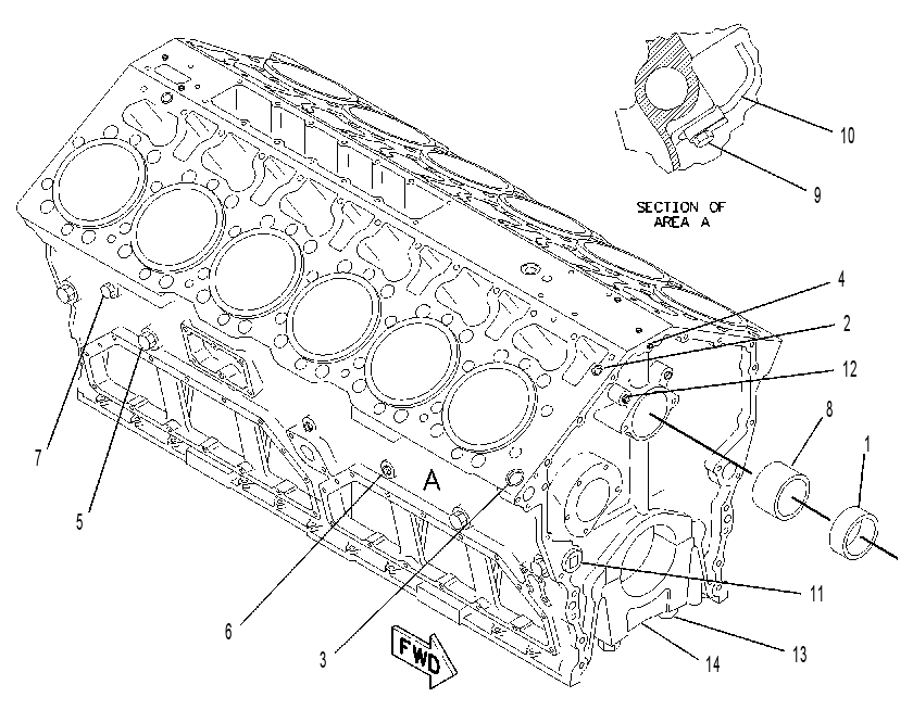 Блок цилиндров 2W5208 CAT