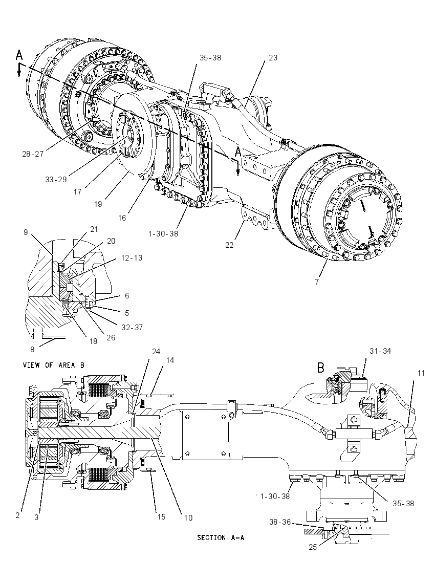 AXLE GP-CENTER 1416892 CAT