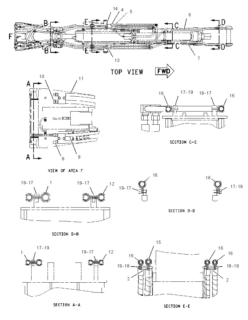 Трубопроводы стрелы 2195333 CAT