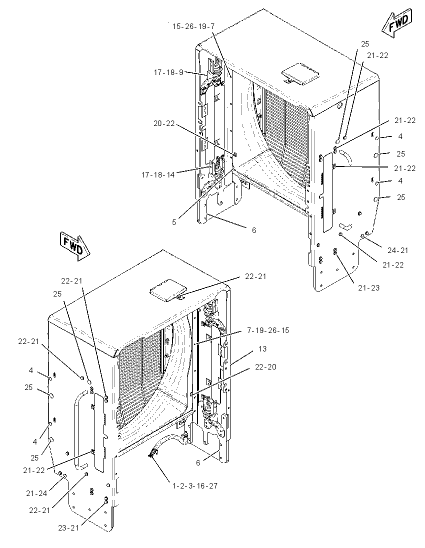 GUARD & SUPPORT GP-RADIATOR 1971448 CAT