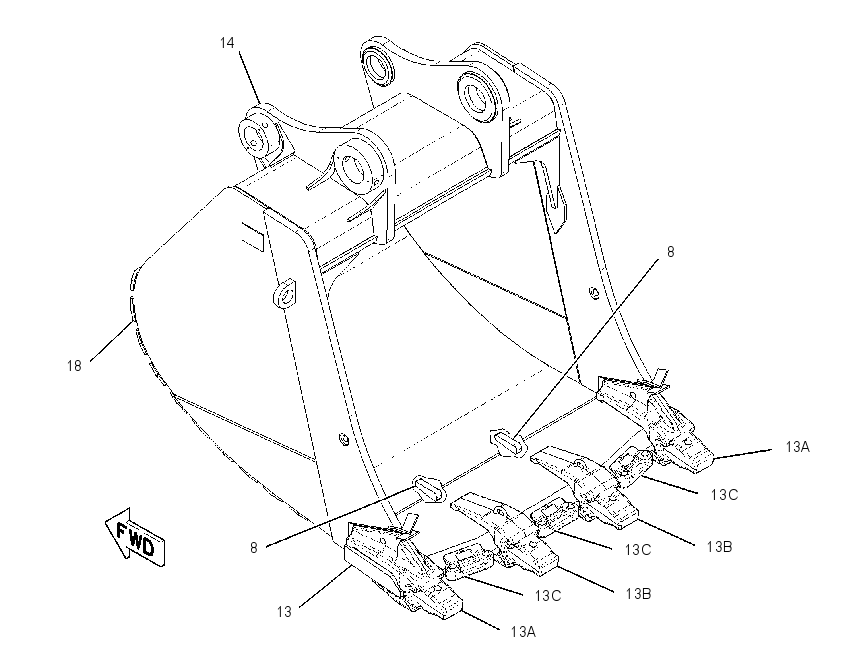 BUCKET AS-MASS EXCAVATOR 1984721 CAT