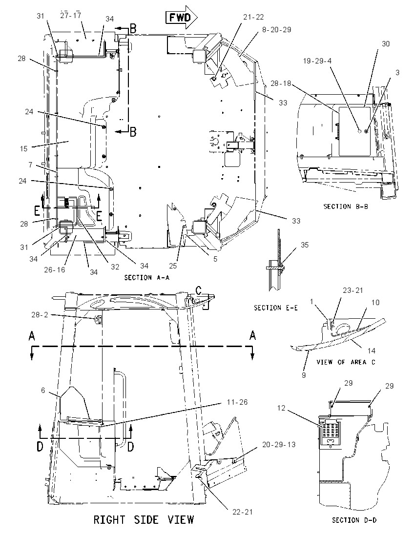 LINER GP-OPEN ROPS 2059413 CAT