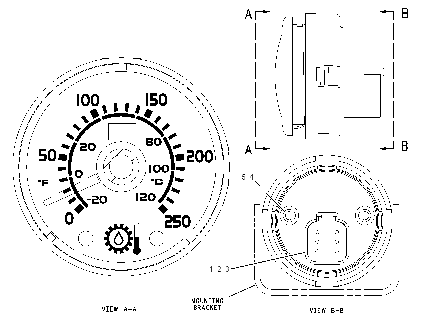 GAUGE GP-OIL TEMPERATURE 2072827 CAT