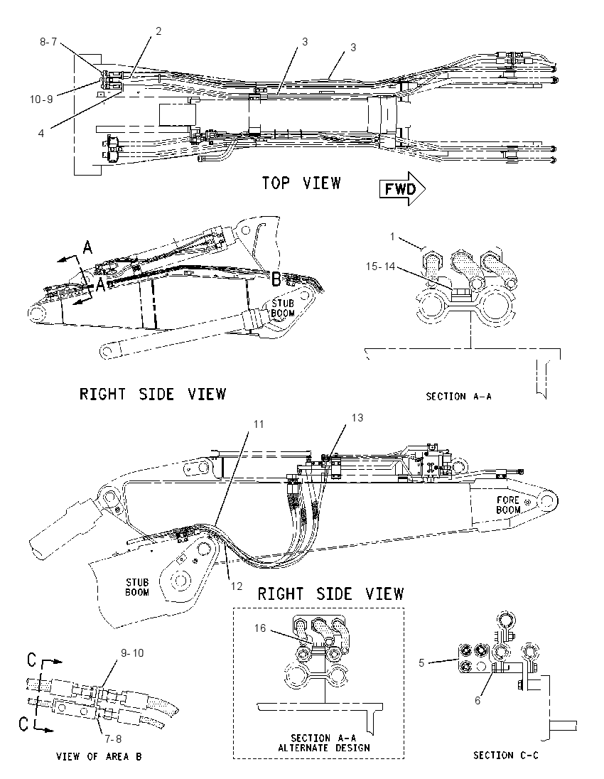 Трубопроводы стрелы 2132074 CAT