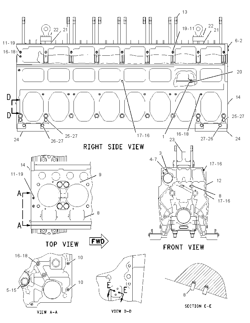 Блок цилиндров 2146056 CAT
