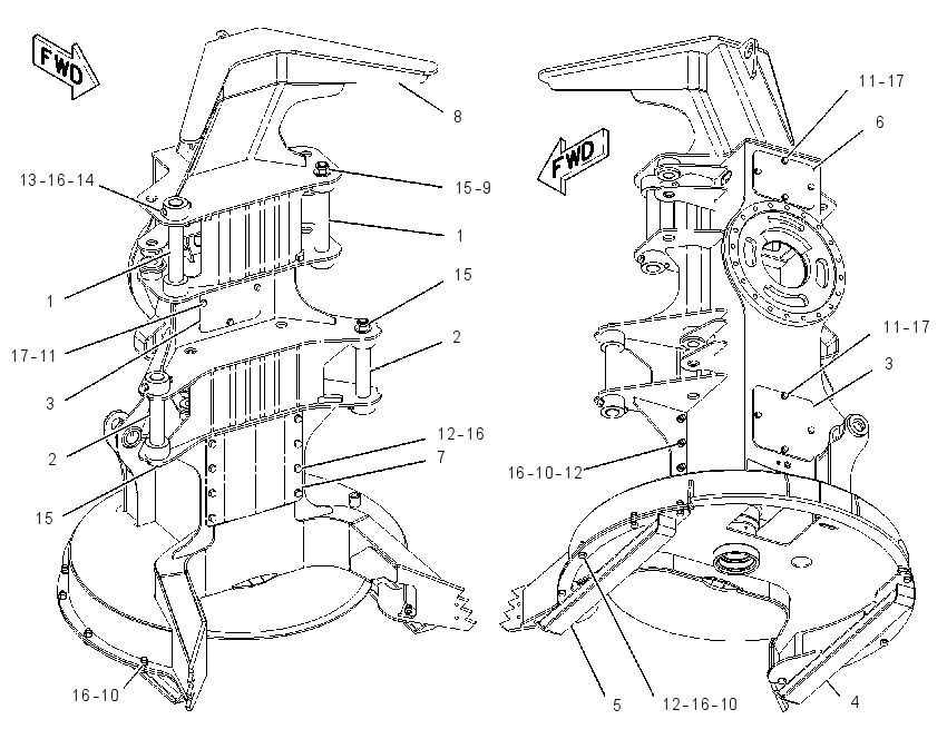 FRAME GP-FELLING HEAD 1900814 CAT