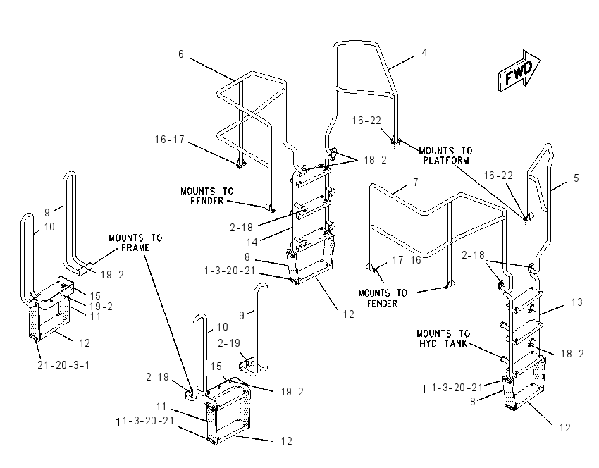 HANDRAIL & STEP GP 1108119 CAT