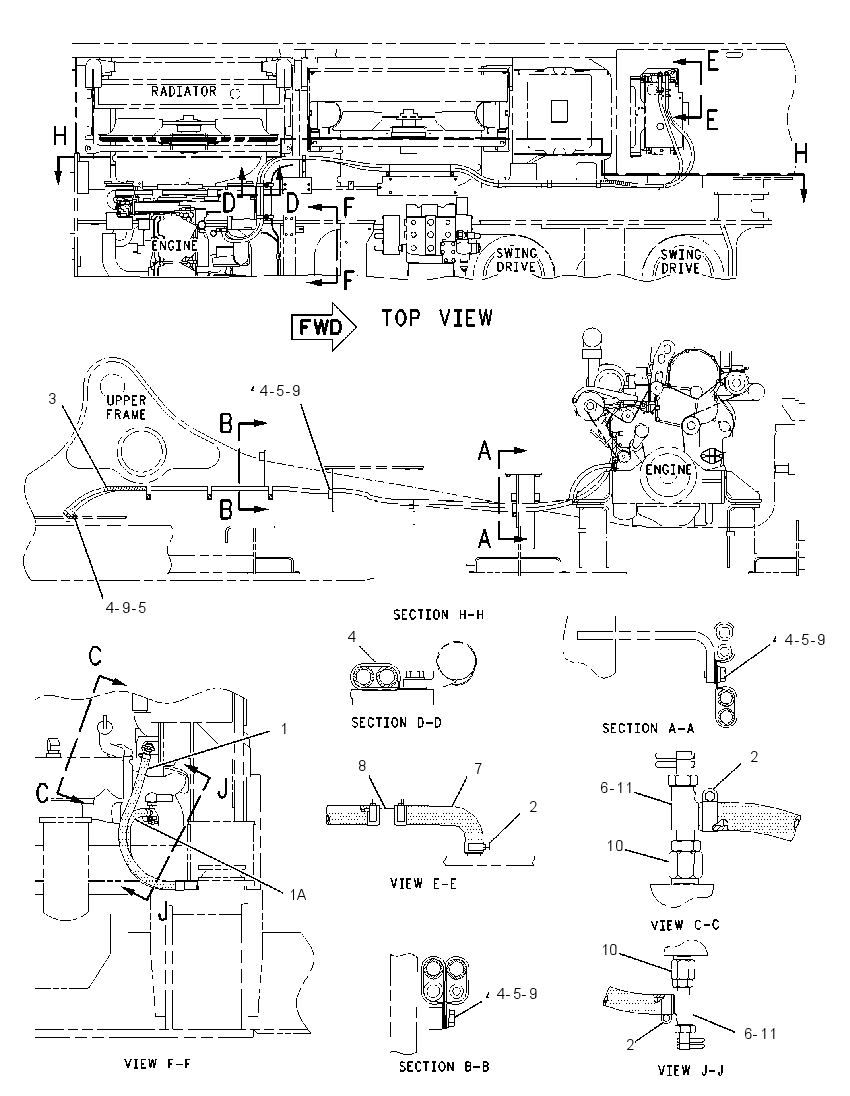 Трубопроводы отопителя 1963811 CAT